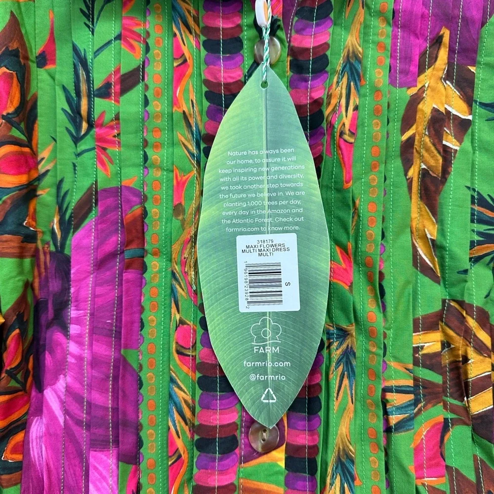 Farm Rio Maxi Flowers Organic Cotton Maxi Dress - Picture 9 of 9